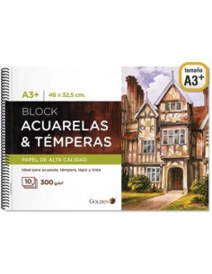 Cuaderno de Dibujo A3+ 300 g 10 Hojas Bismark Golden