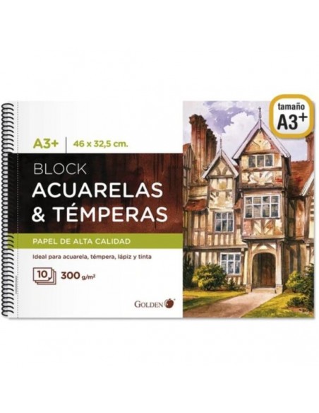 Cuaderno de Dibujo A3+ 300 g 10 Hojas Bismark Golden