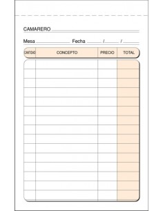 Talonario Camareros Plus Duplicado Makro Paper T-140