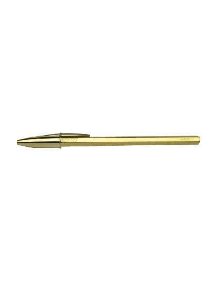 Bolígrafo BIC Cristal Glacé oro mate tinta azul