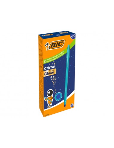 Bolígrafo BIC Cristal Glacé azul punta 1 mm