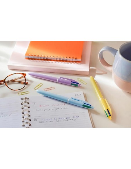 BIC 4 Colores cuerpos pastel azul amarillo morado