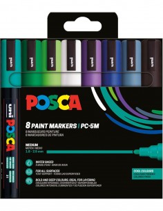 Set Rotuladores POSCA PC-5M 8 Colores Fríos