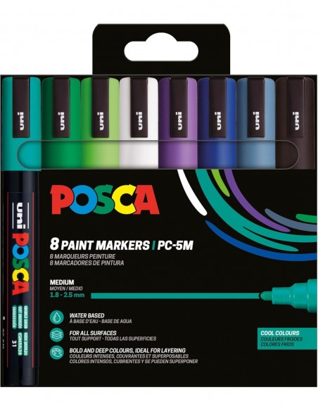 Set Rotuladores POSCA PC-5M 8 Colores Fríos
