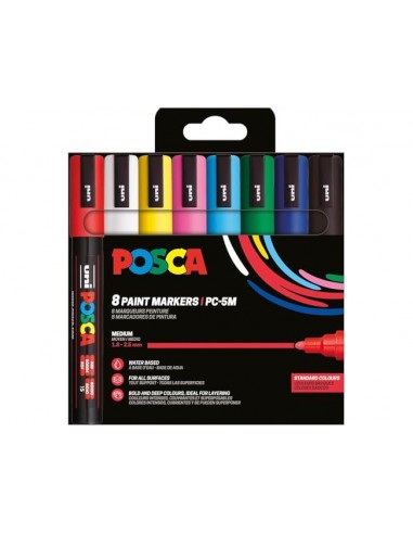 POSCA PC-5M set 8 rotuladores colores básicos