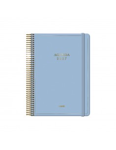 Agenda Dohe Velvet día página azul 14x20 cm