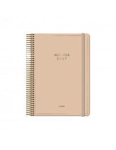 Agenda Dohe Velvet día página beige 14x20 cm