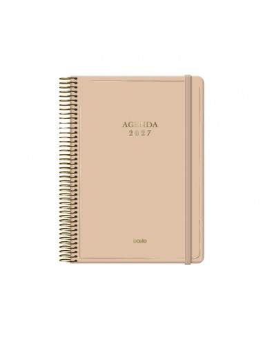 Agenda Dohe Velvet día página beige 14x20 cm