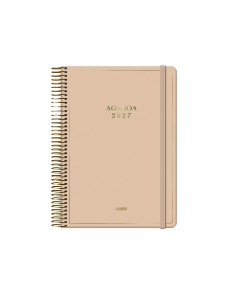 Agenda Dohe Velvet día página beige 14x20 cm