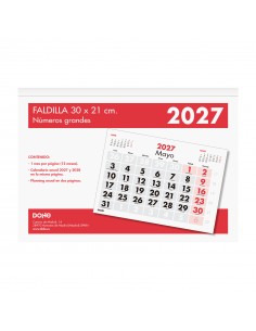 Calendario Dohe faldilla números grandes 30x21 cm