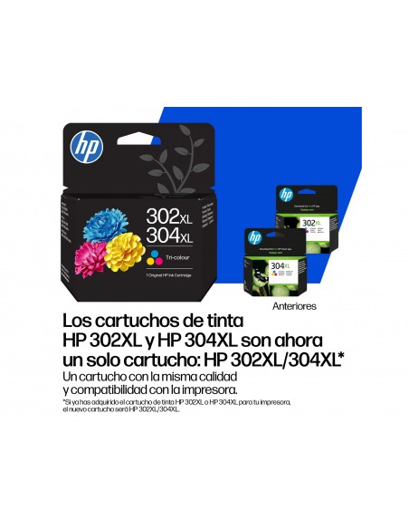 Cartucho tinta HP 302XL 304XL cian magenta amarillo