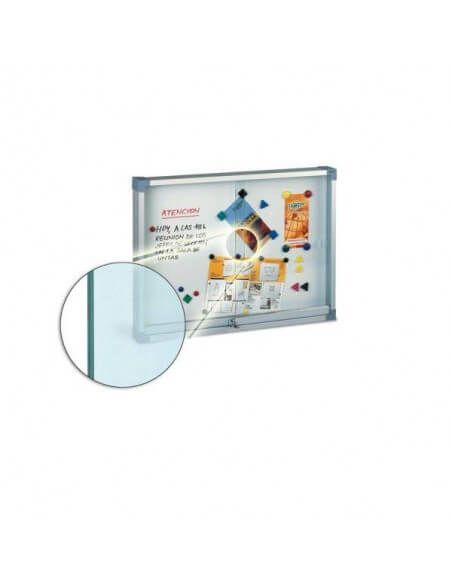 Vitrina para anuncios 60x80 cm superficie metálica blanca Faibo