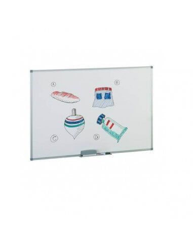 Pizarra melamina blanca 40x60 cm con marco de aluminio
