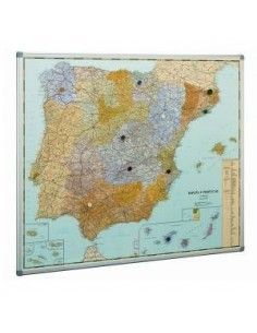 Mapa de España con marco de aluminio 103x129 cm