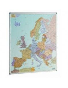 Mapa de Europa con marco de aluminio 93x119 cm
