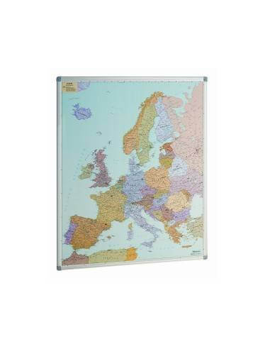 Mapa de Europa con marco de aluminio 93x119 cm