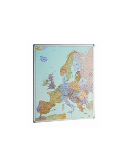 Mapa de Europa con marco de aluminio 93x119 cm