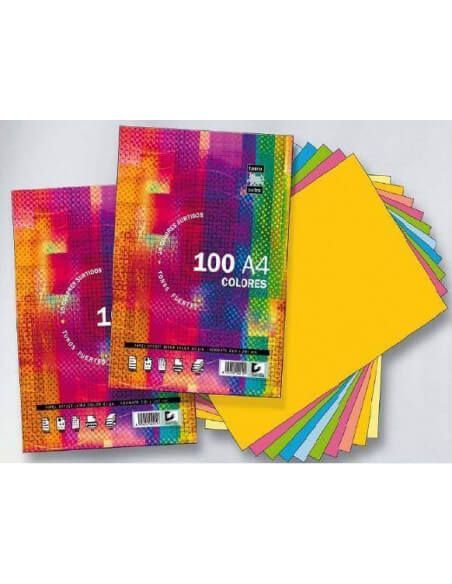 PAQUETE A4 80GR COLORES SURTIDOS 100 HOJAS
