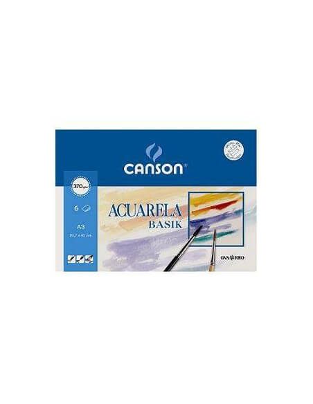 LAMINAS A3 ACUARELA Y TEMPERA MINIPACK BASIK 370G.
