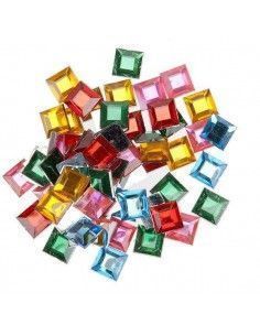 CUADRADOS BRILLANTES 10MM BOLSA  DE 60 UNIDADES