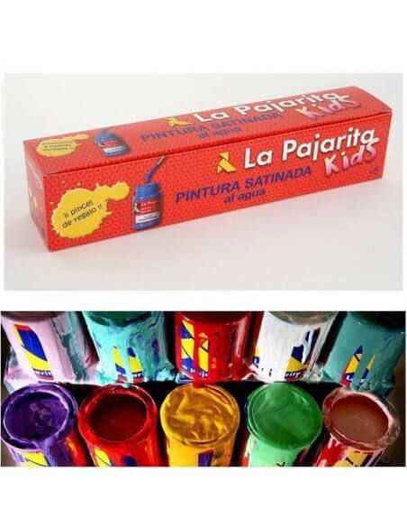 ESTUCHE DE PINTURA SATINADA A BASE DE LATEX 6 COLORES SURTIDOS