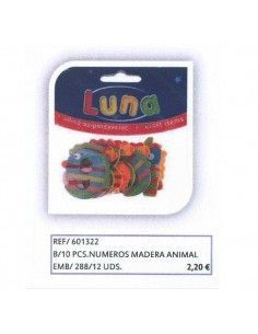 NUMEROS DE MADERA ANIMAL BOLSA DE 10 PCS
