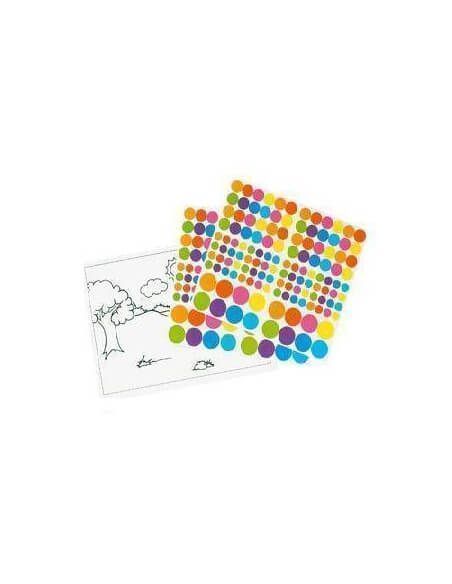 GOMETS MULTICOLOR REDONDO 6 HOJAS REMOVIBLES