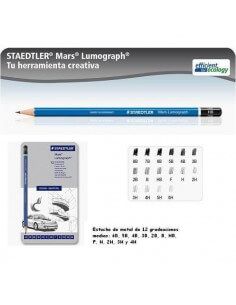 ESTUCHE DE METAL 12 LAPICEROS DE DISTINTAS GRADUACIONES STAEDLER