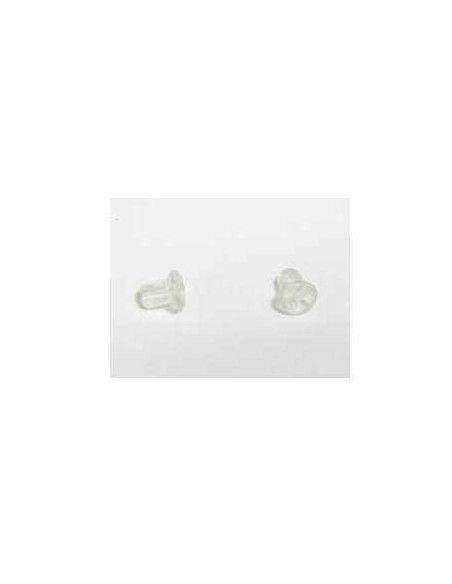 TRASERAS DE SILICONA PRA PENDIENTES 6X7 MM BOLSA DE 10 UNID