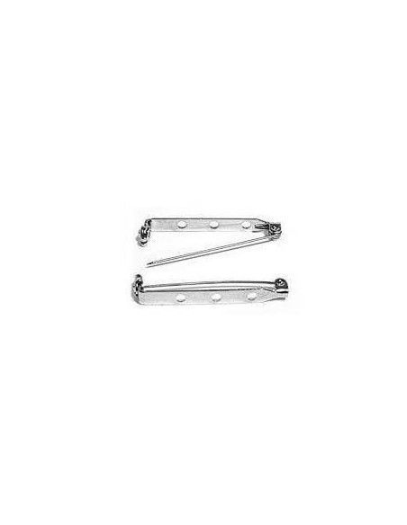 AGUJAS DE BROCHE FORNITURA PLATEADA 40MM 2 UND